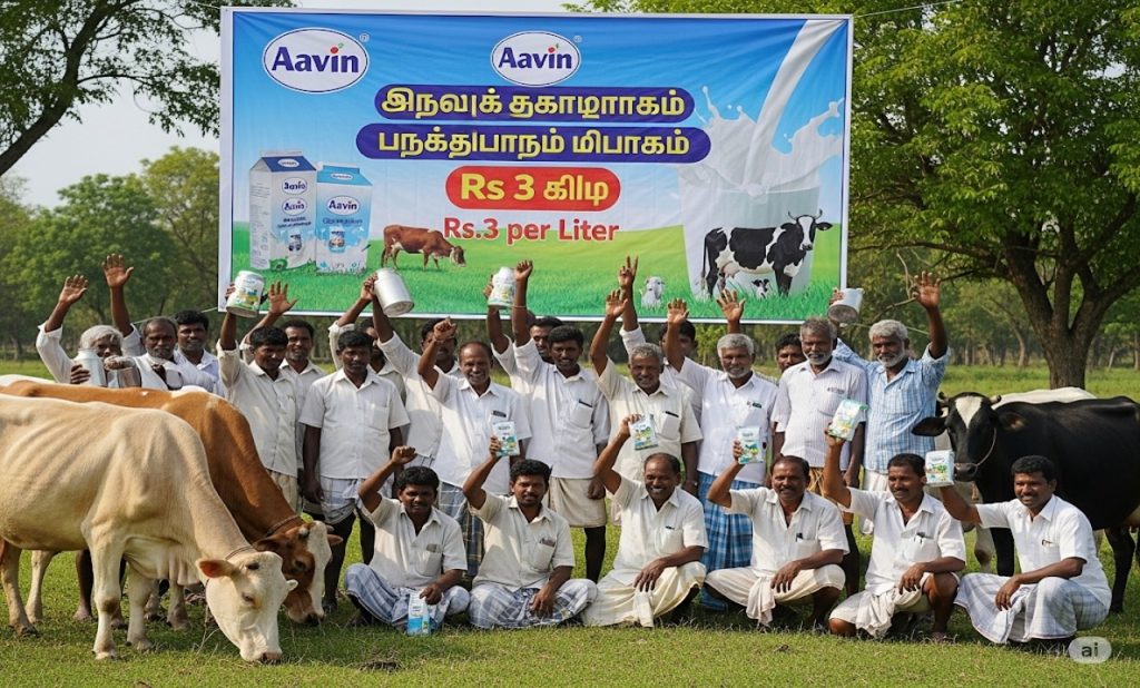 Aavin Rs 3/L farmer price inc dairynews7x7