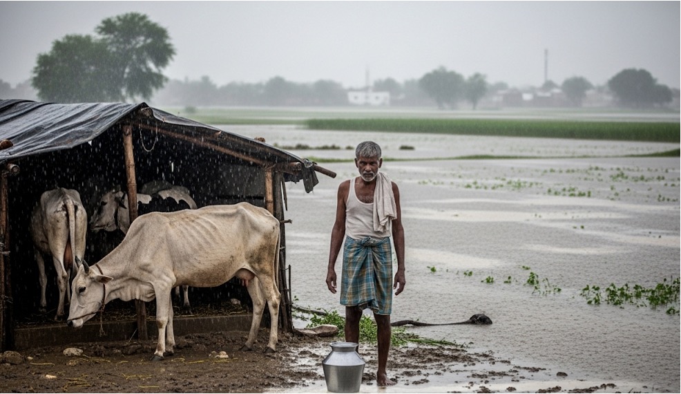 heavy monsoon rains disrups milk output dairynews7x7