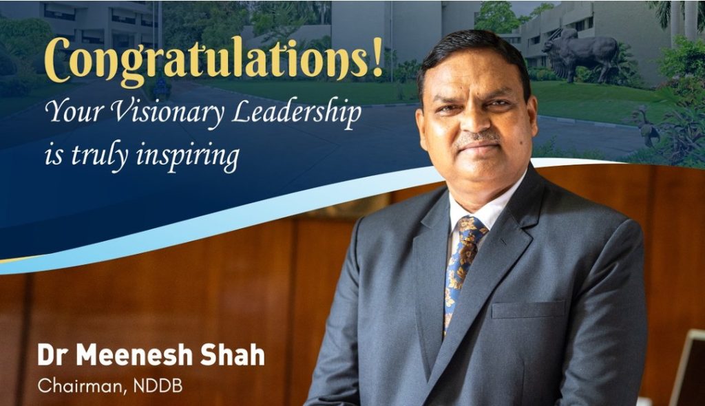 Meenesh shah extension chairman NDDB Dairynews7x7