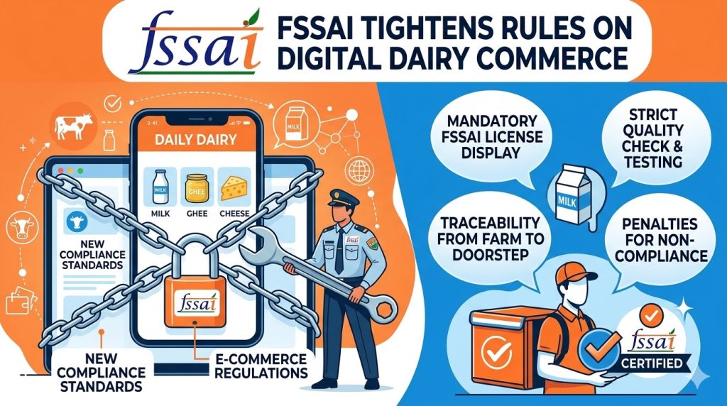 fssai tightens rule on Dairy E-commerce like ONDS dairynews7x7
